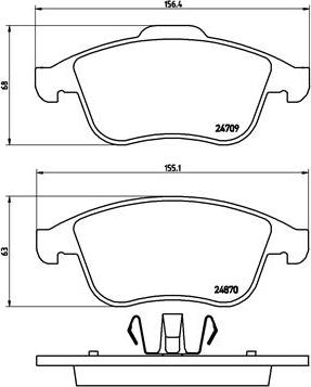 Brembo P 68 045 - Kit de plaquettes de frein, frein à disque cwaw.fr