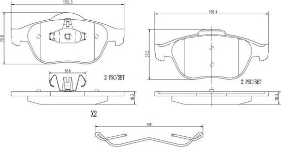 Brembo P68040N - Kit de plaquettes de frein, frein à disque cwaw.fr