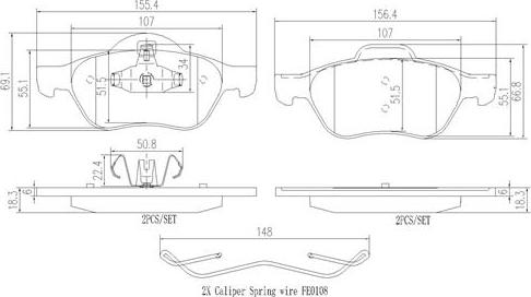 Brembo P68048N - Kit de plaquettes de frein, frein à disque cwaw.fr