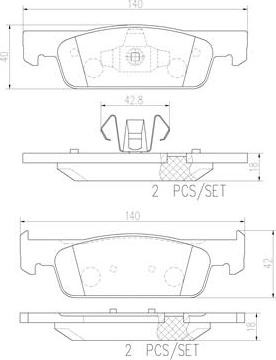 Brembo P68059N - Kit de plaquettes de frein, frein à disque cwaw.fr