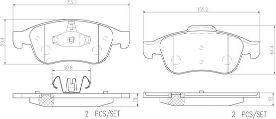 Brembo P68050N - Kit de plaquettes de frein, frein à disque cwaw.fr