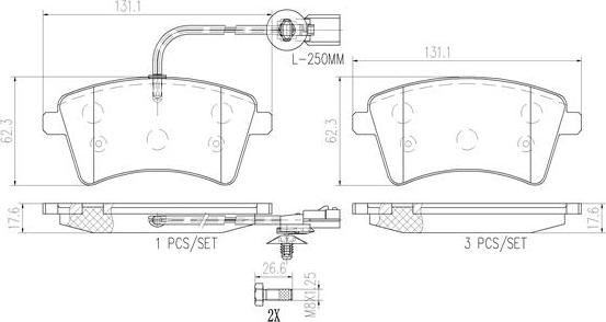 Brembo P68058N - Kit de plaquettes de frein, frein à disque cwaw.fr