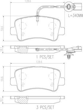 Brembo P68063N - Kit de plaquettes de frein, frein à disque cwaw.fr