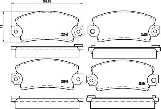 Brembo P 68 001 - Kit de plaquettes de frein, frein à disque cwaw.fr