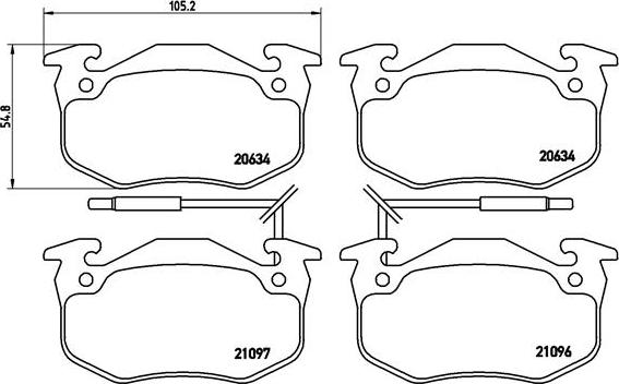 Brembo P 68 015 - Kit de plaquettes de frein, frein à disque cwaw.fr