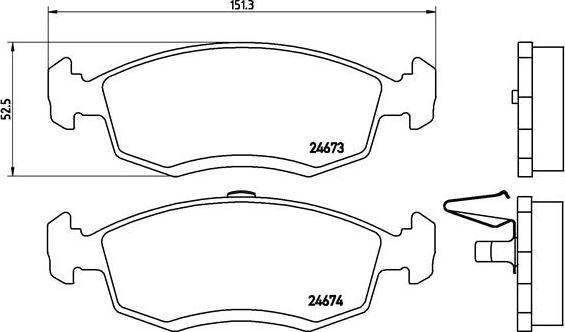 Brembo P 68 039 - Kit de plaquettes de frein, frein à disque cwaw.fr