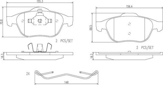 Brembo P68032N - Kit de plaquettes de frein, frein à disque cwaw.fr