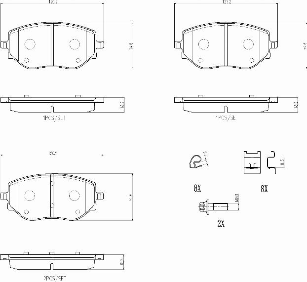 Brembo P68073N - Kit de plaquettes de frein, frein à disque cwaw.fr