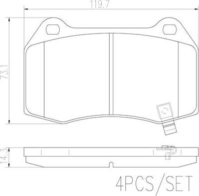 Brembo P09003N - Kit de plaquettes de frein, frein à disque cwaw.fr