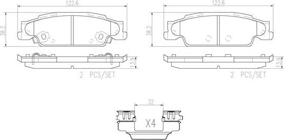 Brembo P09007N - Kit de plaquettes de frein, frein à disque cwaw.fr