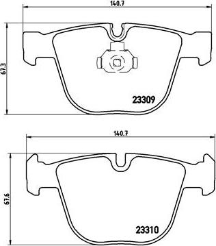 Brembo P 05 001 - Kit de plaquettes de frein, frein à disque cwaw.fr