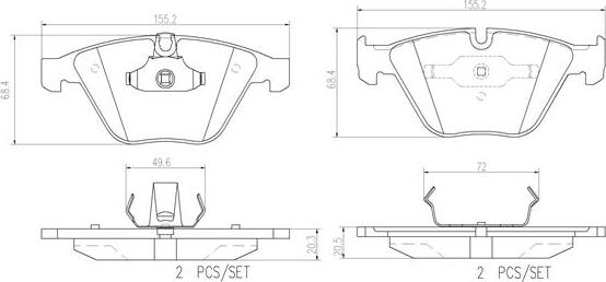 Brembo P06046N - Kit de plaquettes de frein, frein à disque cwaw.fr