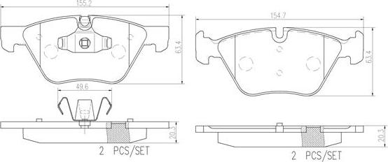 Brembo P06040N - Kit de plaquettes de frein, frein à disque cwaw.fr