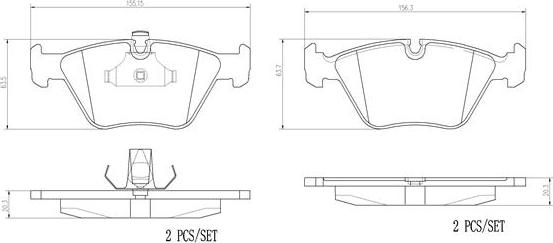 Brembo P06042N - Kit de plaquettes de frein, frein à disque cwaw.fr