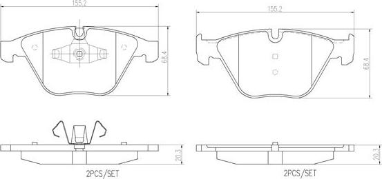 Brembo P06055N - Kit de plaquettes de frein, frein à disque cwaw.fr