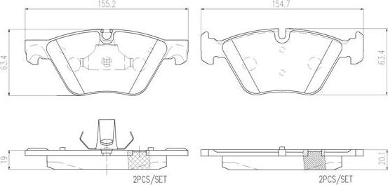 Brembo P06060N - Kit de plaquettes de frein, frein à disque cwaw.fr