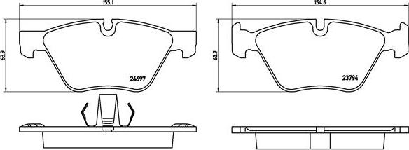 Brembo P 06 060 - Kit de plaquettes de frein, frein à disque cwaw.fr