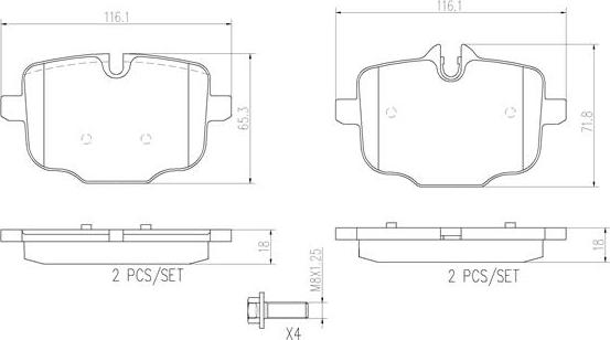 Brembo P06061N - Kit de plaquettes de frein, frein à disque cwaw.fr