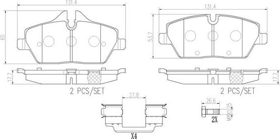 Brembo P06067N - Kit de plaquettes de frein, frein à disque cwaw.fr