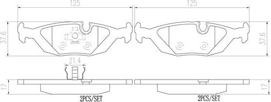 Brembo P06009N - Kit de plaquettes de frein, frein à disque cwaw.fr