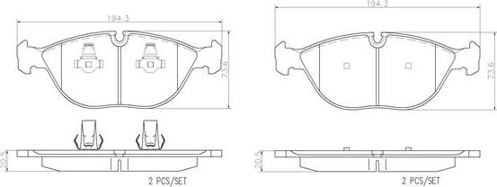 Brembo P06019N - Kit de plaquettes de frein, frein à disque cwaw.fr