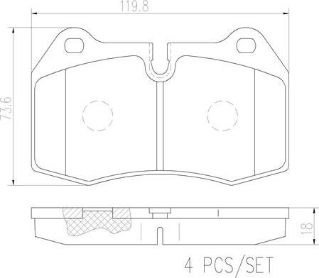 Brembo P06018N - Kit de plaquettes de frein, frein à disque cwaw.fr