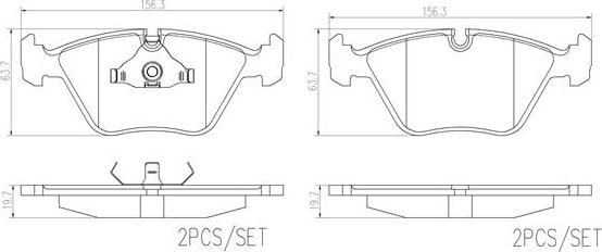 Brembo P06012N - Kit de plaquettes de frein, frein à disque cwaw.fr