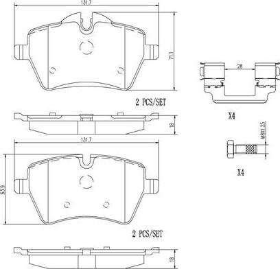 Brembo P06086N - Kit de plaquettes de frein, frein à disque cwaw.fr