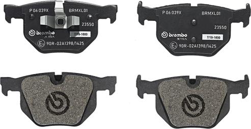 Brembo P 06 039X - Kit de plaquettes de frein, frein à disque cwaw.fr