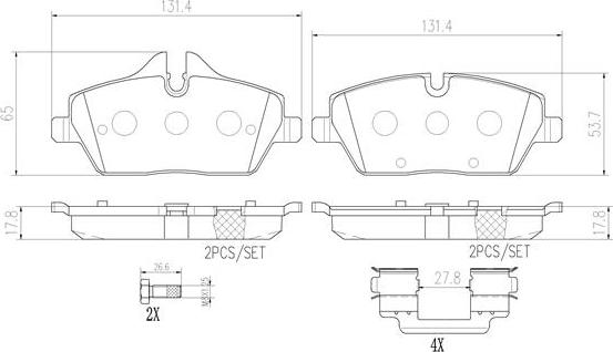 Brembo P06034N - Kit de plaquettes de frein, frein à disque cwaw.fr