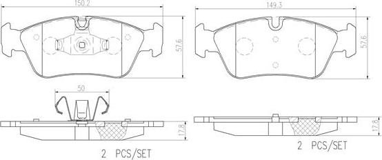 Brembo P06035N - Kit de plaquettes de frein, frein à disque cwaw.fr