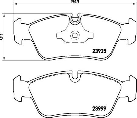 Brembo P 06 035 - Kit de plaquettes de frein, frein à disque cwaw.fr