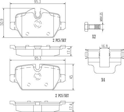 Brembo P06037N - Kit de plaquettes de frein, frein à disque cwaw.fr