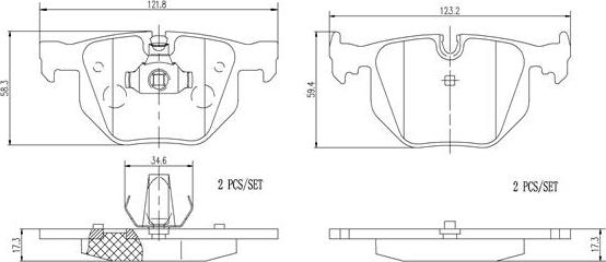 Brembo P06029N - Kit de plaquettes de frein, frein à disque cwaw.fr