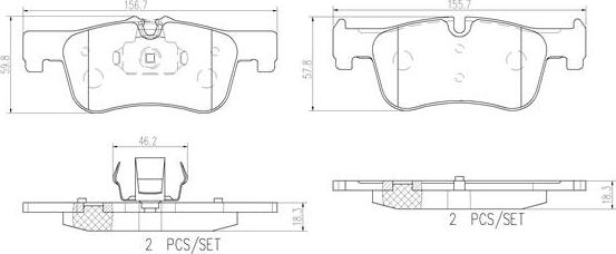 Brembo P06078N - Kit de plaquettes de frein, frein à disque cwaw.fr