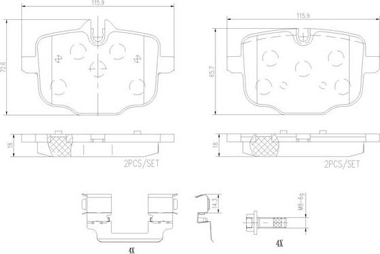 Brembo P06101N - Kit de plaquettes de frein, frein à disque cwaw.fr