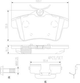 Brembo P06102N - Kit de plaquettes de frein, frein à disque cwaw.fr