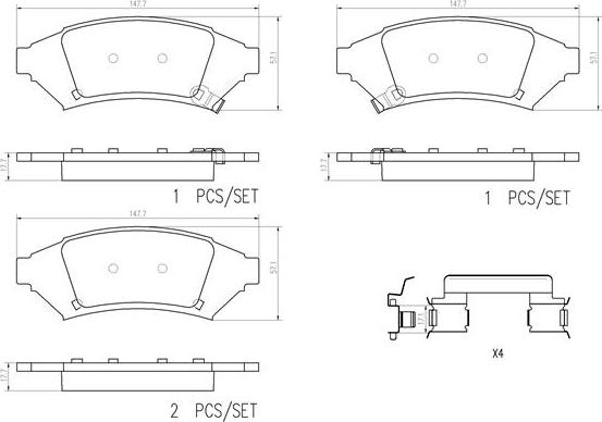 Brembo P07022N - Kit de plaquettes de frein, frein à disque cwaw.fr