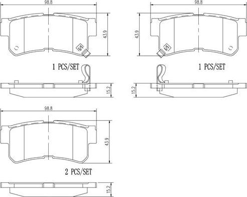 Brembo P15009N - Kit de plaquettes de frein, frein à disque cwaw.fr