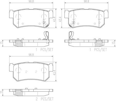 Brembo P15010N - Kit de plaquettes de frein, frein à disque cwaw.fr