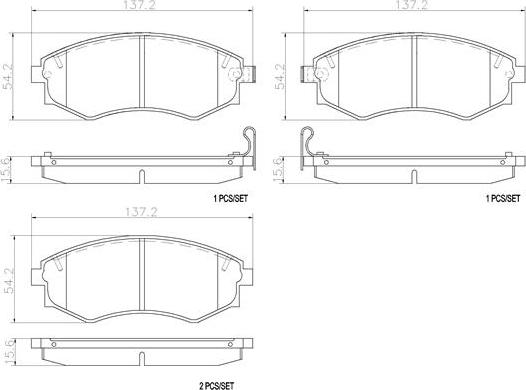 Brembo P15011N - Kit de plaquettes de frein, frein à disque cwaw.fr