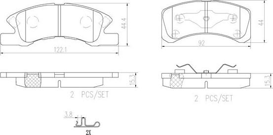 Brembo P16011N - Kit de plaquettes de frein, frein à disque cwaw.fr