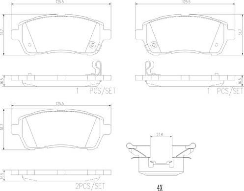 Brembo P16013N - Kit de plaquettes de frein, frein à disque cwaw.fr