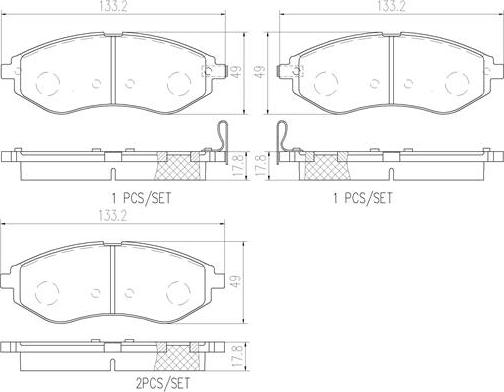 Brembo P10057N - Kit de plaquettes de frein, frein à disque cwaw.fr