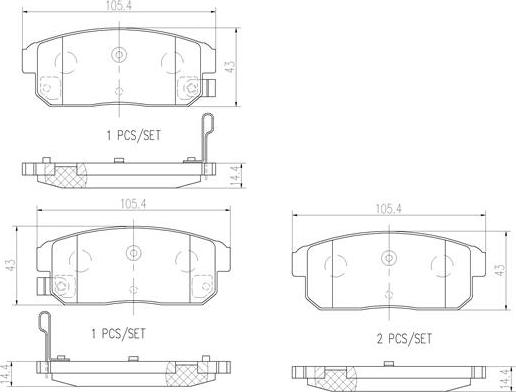 Brembo P10005N - Kit de plaquettes de frein, frein à disque cwaw.fr