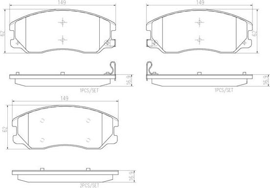 Brembo P10003N - Kit de plaquettes de frein, frein à disque cwaw.fr