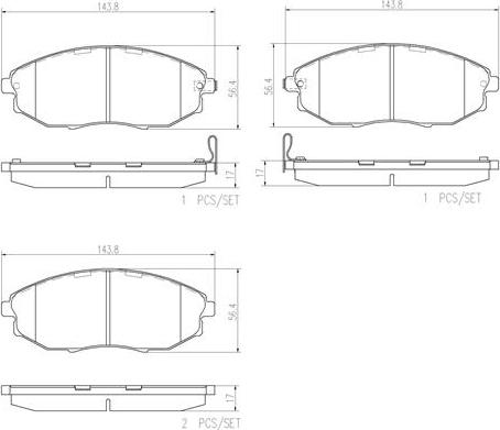 Brembo P10007N - Kit de plaquettes de frein, frein à disque cwaw.fr