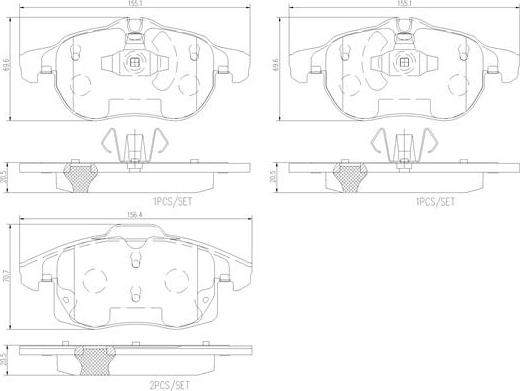 Brembo P10011N - Kit de plaquettes de frein, frein à disque cwaw.fr