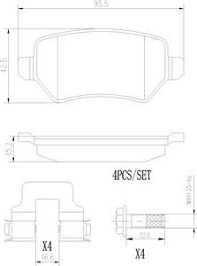 Brembo P10013N - Kit de plaquettes de frein, frein à disque cwaw.fr