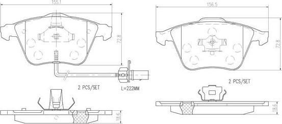 Brembo P10012N - Kit de plaquettes de frein, frein à disque cwaw.fr